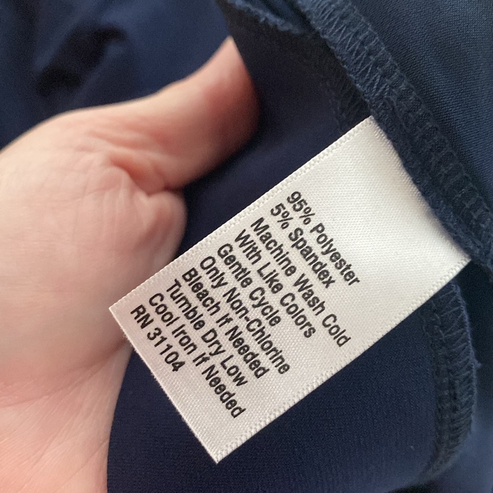 Kaari Blue pull on pants Everyday Essentials elastic waist wide leg Sz Large NWT - Picture 7 of 7
